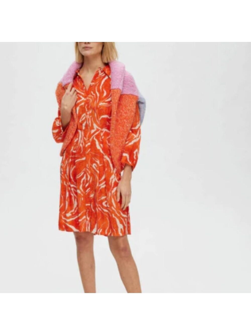 *Selected Femme Sirine Orangeade Print Shirt Dress EU 38 Medium